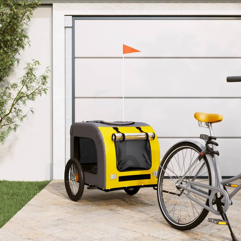 Iban Foldable Pet Bike Trailer, yellow, 69 x 133.5 x 73.5 cm