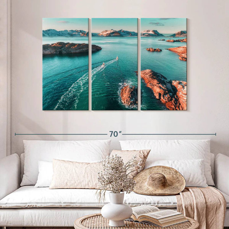 Paysage marin nordique Sebbie, H 32 po x l 50 po