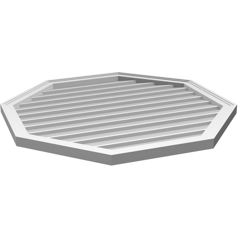 Octagonal Surface Mount Signature Urethane Non-Functional Gable Vent Primed Tan, 1.5" H x 36" L x 36" W