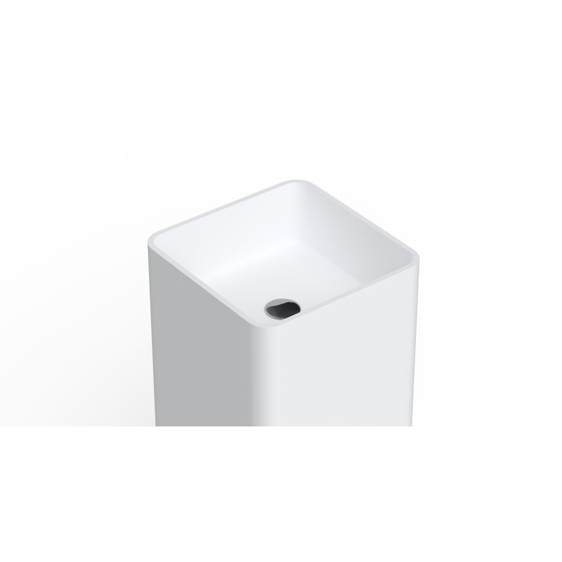 Lavabo de salle de bain autoportant en résine Badeloft SB-01-G en blanc brillant, Blanc brillant