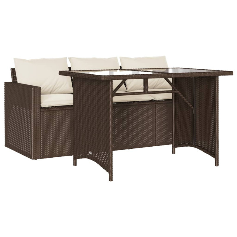 Ensemble repas 2 pièces avec coussins en rotin Latitude Run® Latitude Run®, Beige, Marron foncé