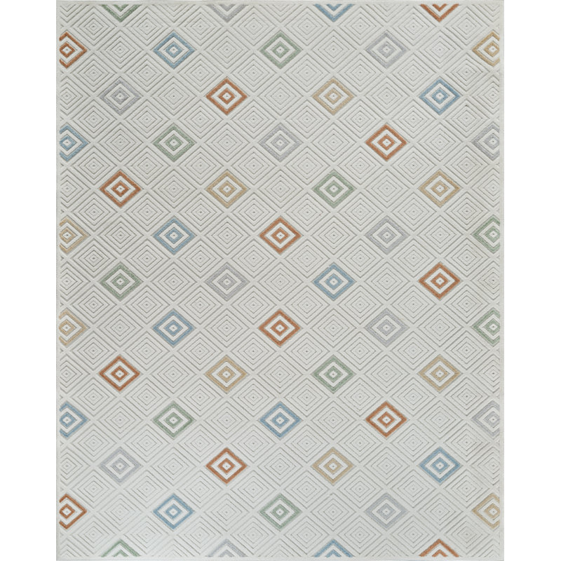 Rug Branch Kavari 5' x 7' (5'3" x 7'1") Cream/Beige Striped Indoor Area Rug, Contemporary, Low Pile, Stain-Resistant Carpet - Living Room, Bedroom, Dining Room, and Kitchen