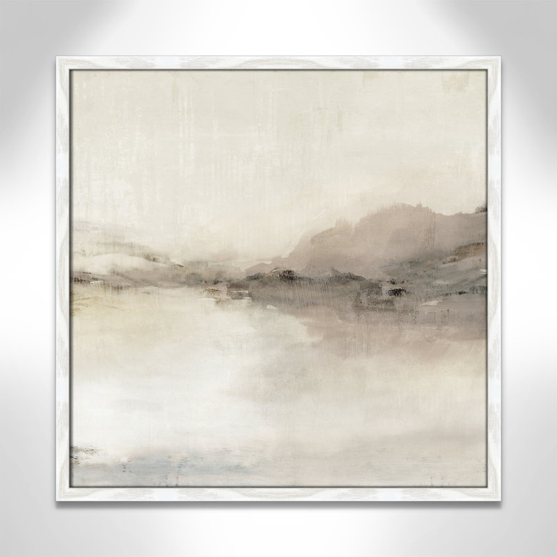 «Blush Horizon II» par Isabelle Z, L 23,5 po x H 23,5 po, Impression encadrée, Grain de bois blanc