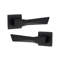 1 Pair Modern Aura Design Premium Door Handles on Square Rose in Polished Chrome Finish with 3" Ball Bearing Hinges and 2.5" Tubular Latch