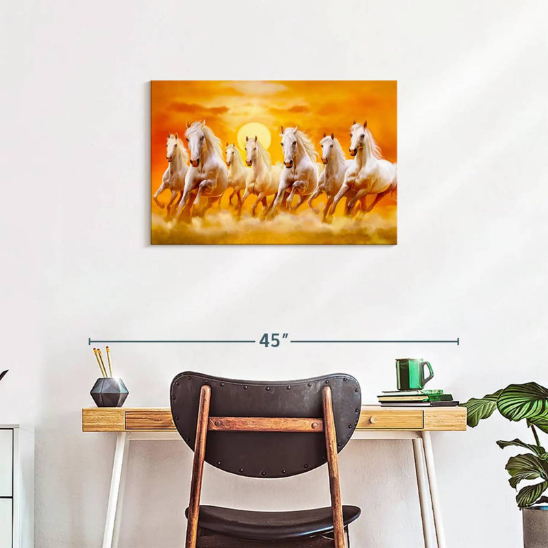 Seven Running Horses Canvas Print, 20" H x 30" W x 1.25" D
