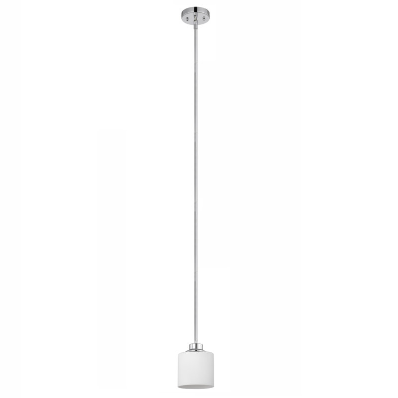 Luminaire suspendu cylindrique simple 1 lumière hellertown, Chrome