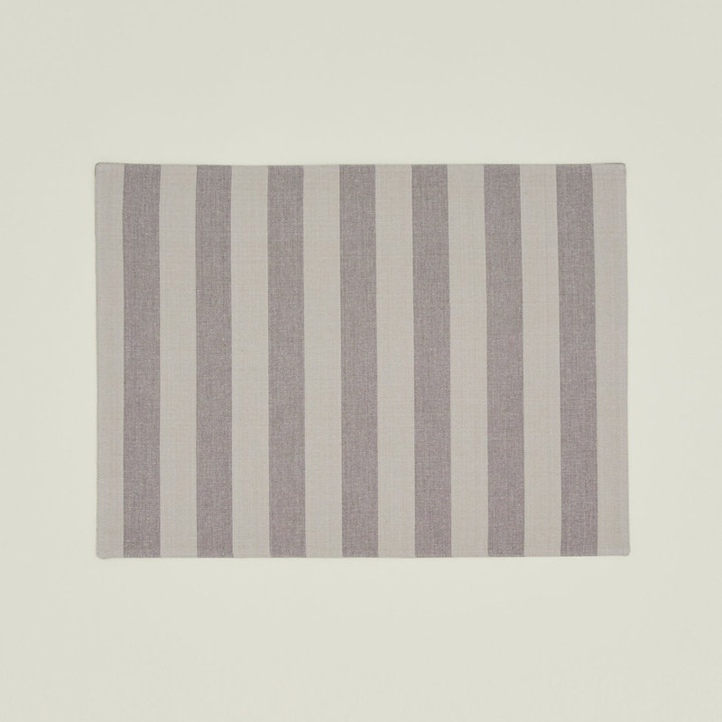 Essential Striped Placemat, Light Gray/Dark Gray