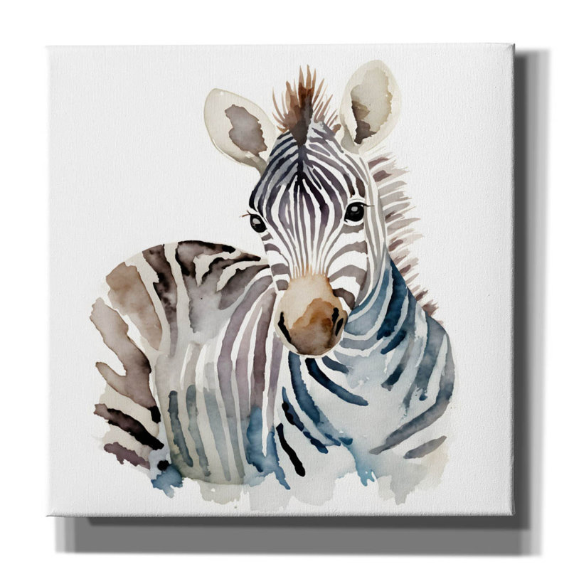 «Baby Zebra» par Petals Prints Design, H 12 po x l 12 po x P 0,75 po