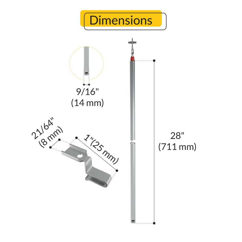  Non Tilt Tube Balance 28" Tube Length Red Bearing With 70 540A Mill Carrier Bracket, Silver/Red