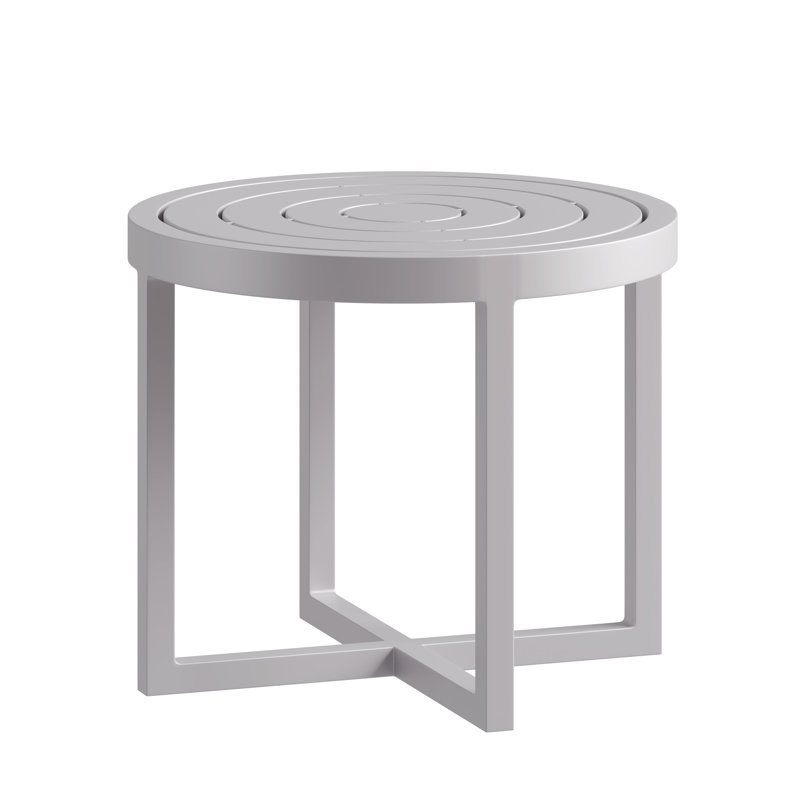 Round End Table, French Gray