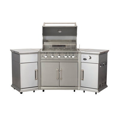 Barton Dakota Fields 5 - Burner Countertop Liquid Propane Grill with Side Burner