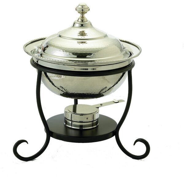 Oukaning 11 Round Chafing Dish Stainless Steel Buffet Catering Food Warmers  with Glass Lid Multi-purpose 