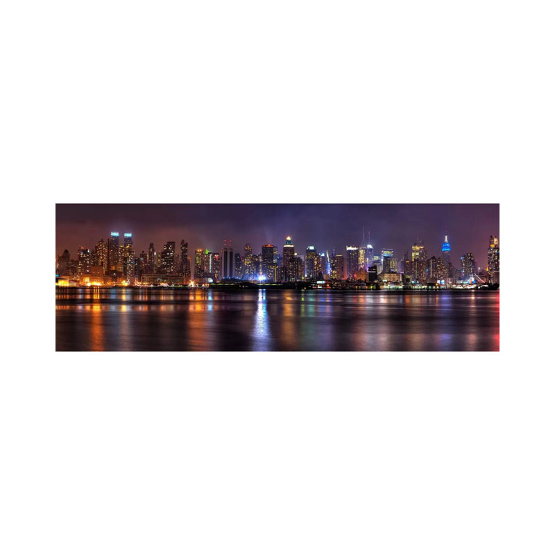 New York Skyline Cityscape (Night) - Wrapped Canvas Panoramic Print, 152.4 cm H x 50.8 cm W x 1.91 cm D
