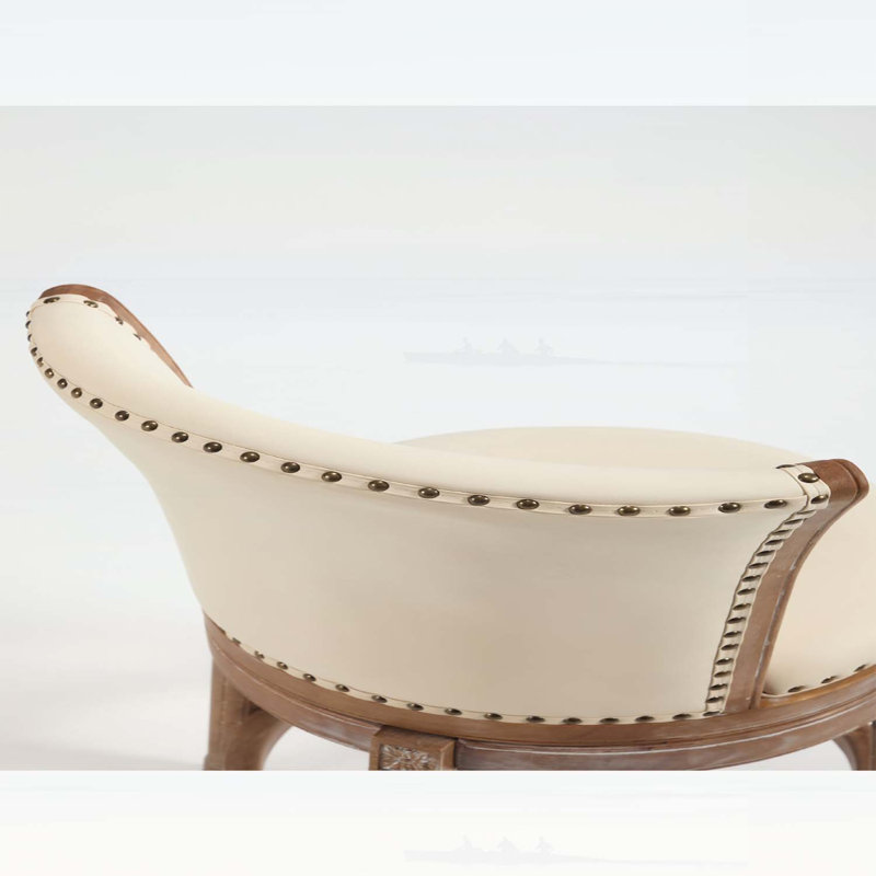 Tabourets de bar confortables en cuir avec plateau pivotant à 360 degrés, parfaits pour la cuisine et la salle à manger, beige