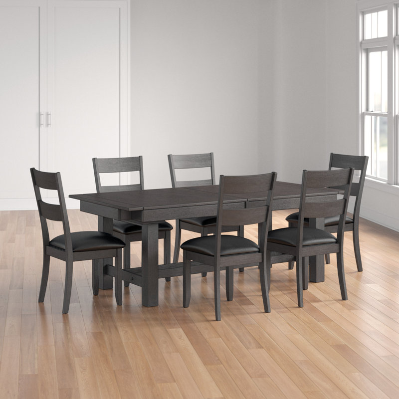 Schoenberg Extendable Solid Wood Top Four Leg Base Dining Set