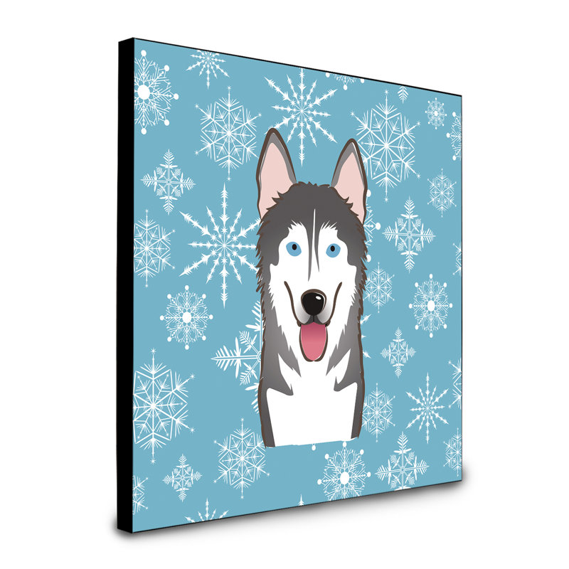Panneau mural d’art flocon de neige Loula, Malamute d’Alaska