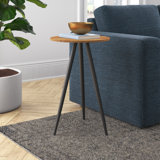 Table d'appoint ronde en métal et bois Swensen
