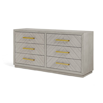 Corry Solid Wood 160cm W 6 - Drawer Chest of Drawers