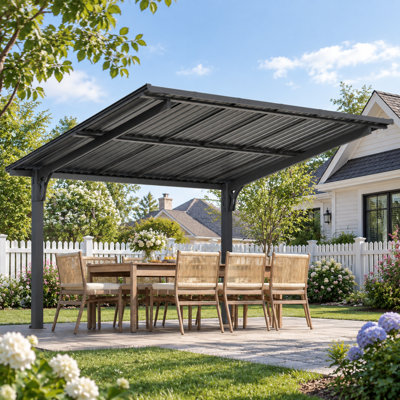 Pergola d'extérieur à toit rigide pour terrasse