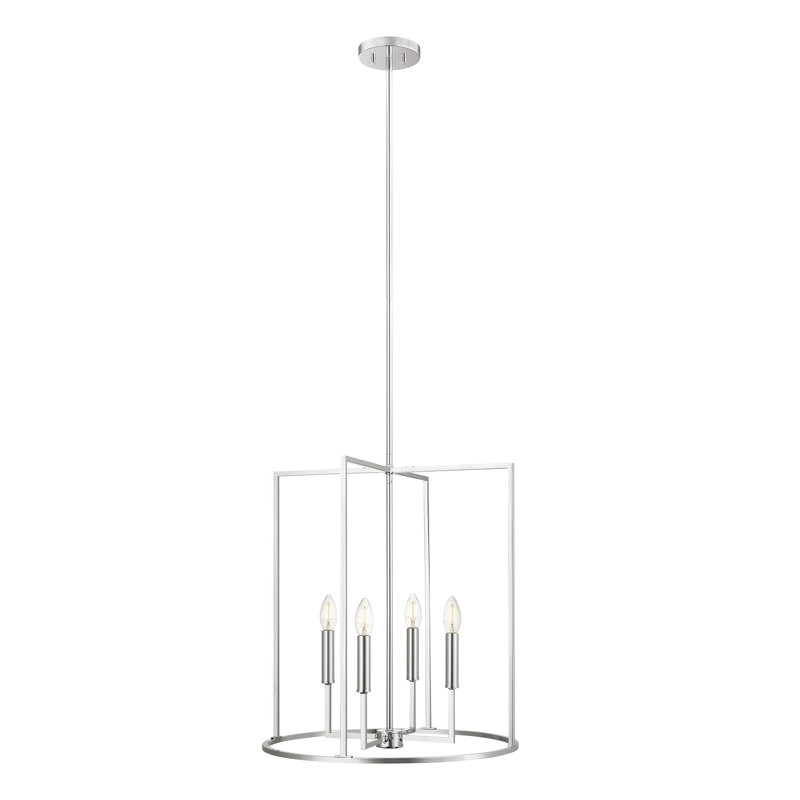 Luminaire suspendu 4 lumières Keldric, Chrome chrome