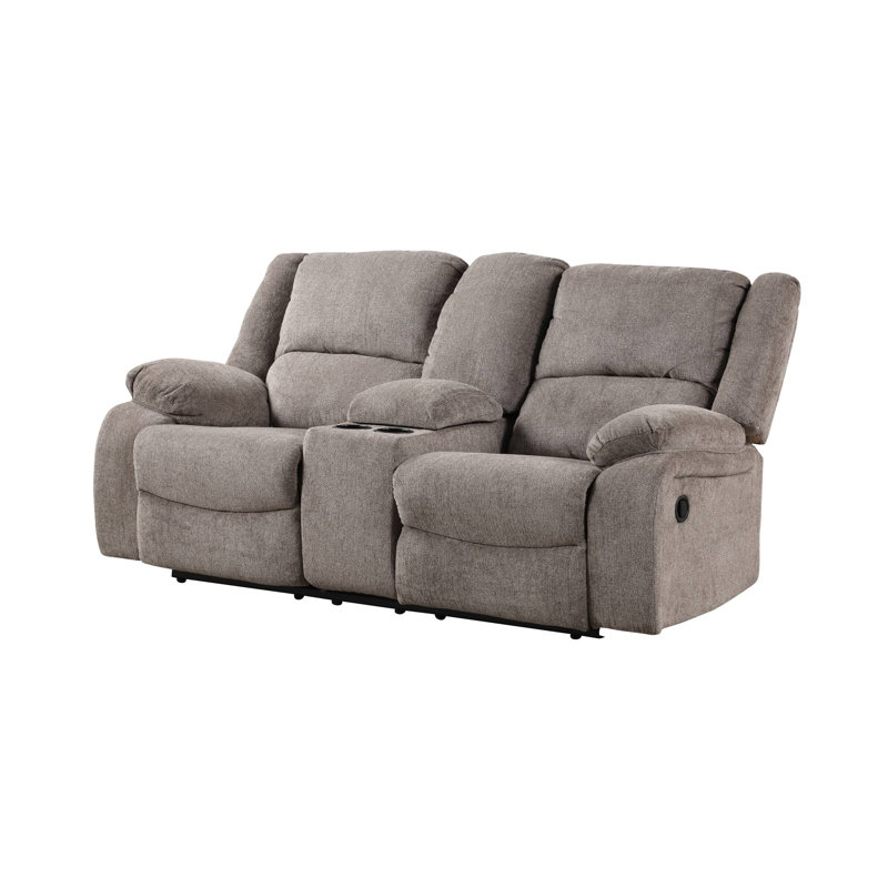 78.4" W Transitional Loveseat, Mocha