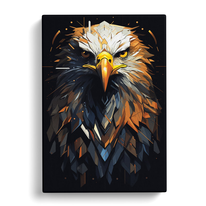 Eagle Geometric Art - Wrapped Canvas, 76cm H x 50cm W x 3cm D
