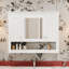 Armoire de salle de bain murale 35 pouces avec miroir, armoire à pharmacie murale avec tablette ouverte, armoire de rangement à porte sur miroir, blanc