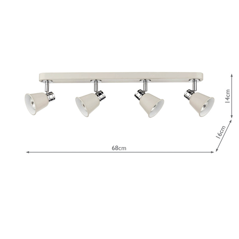 Seth 68cm 4 -Light Track Kit, Pale Cream