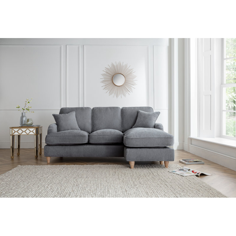 Galilee Chaise Sofa, Charcoal, Right Hand Facing