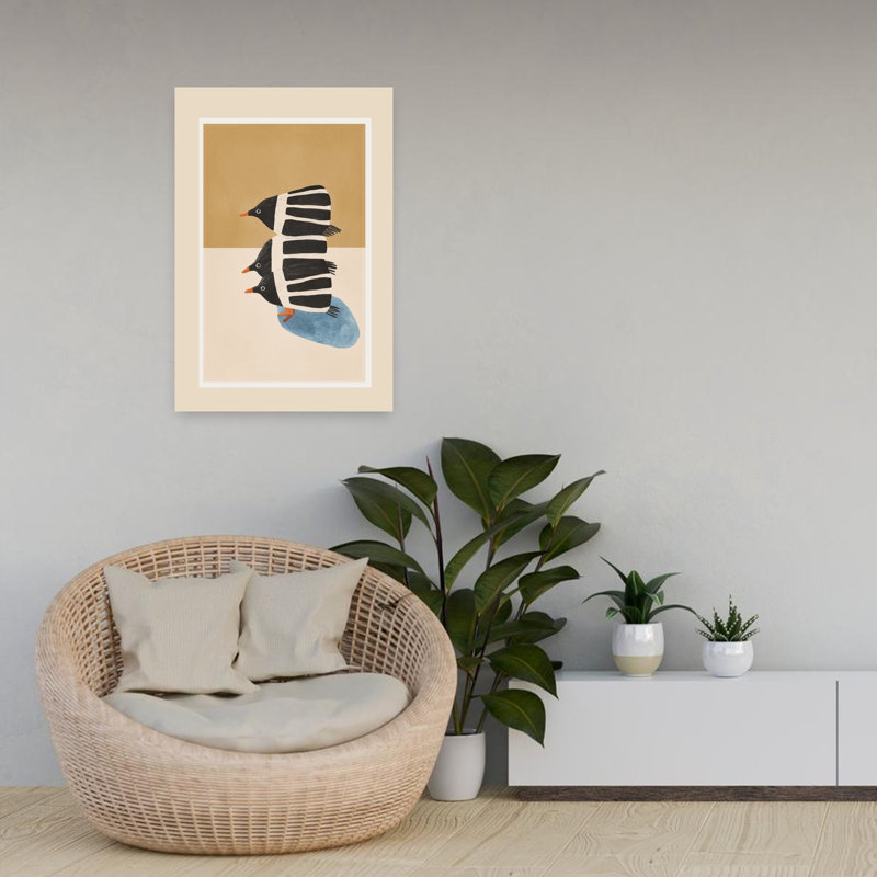 Three Stacked Penguins by City Art - Wrapped Canvas Print, 60.96 cm H x 40.64 cm W