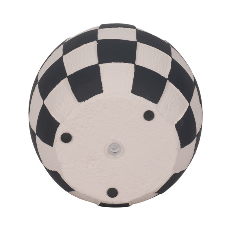Sagebrook Home 8" Checkerboard Rounded Planter, Black/White, 5" H x 7" W x 7" D