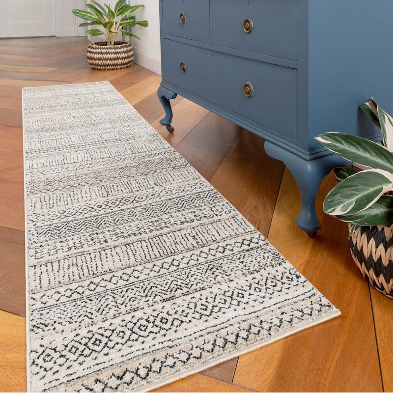 Gorgas Striped Shag Area Rug, Runner 60 x 240cm