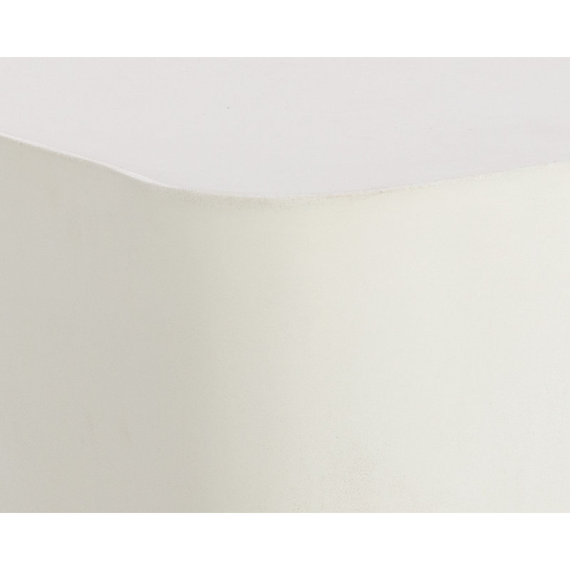 Concrete Outdoor Side Table - White, White, 21.5" H x 20" W x 17" L