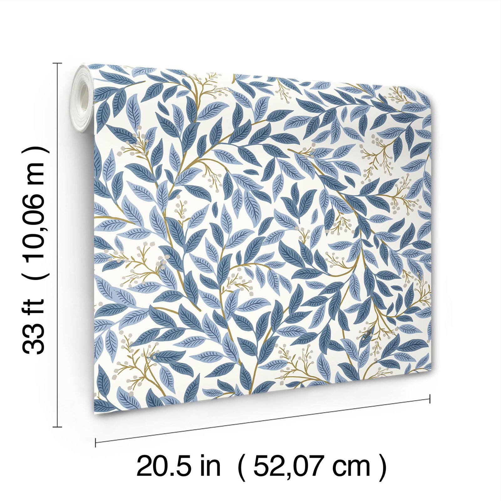 Willowberry Wallpaper Double Roll, Blue