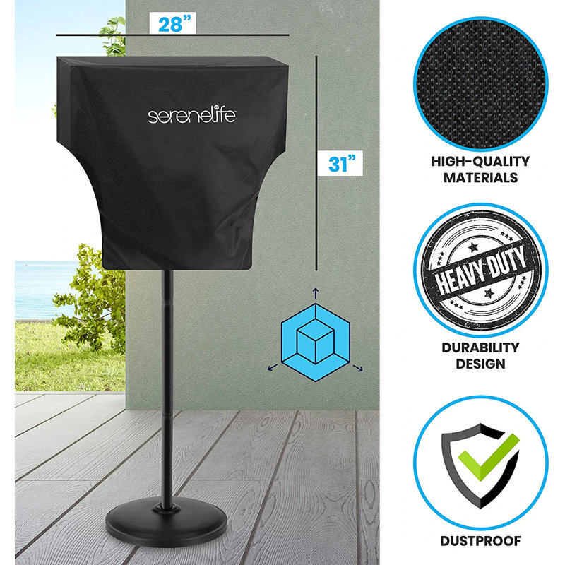 SereneLife Black Waterproof Patio Heater Cover for SLOHT40