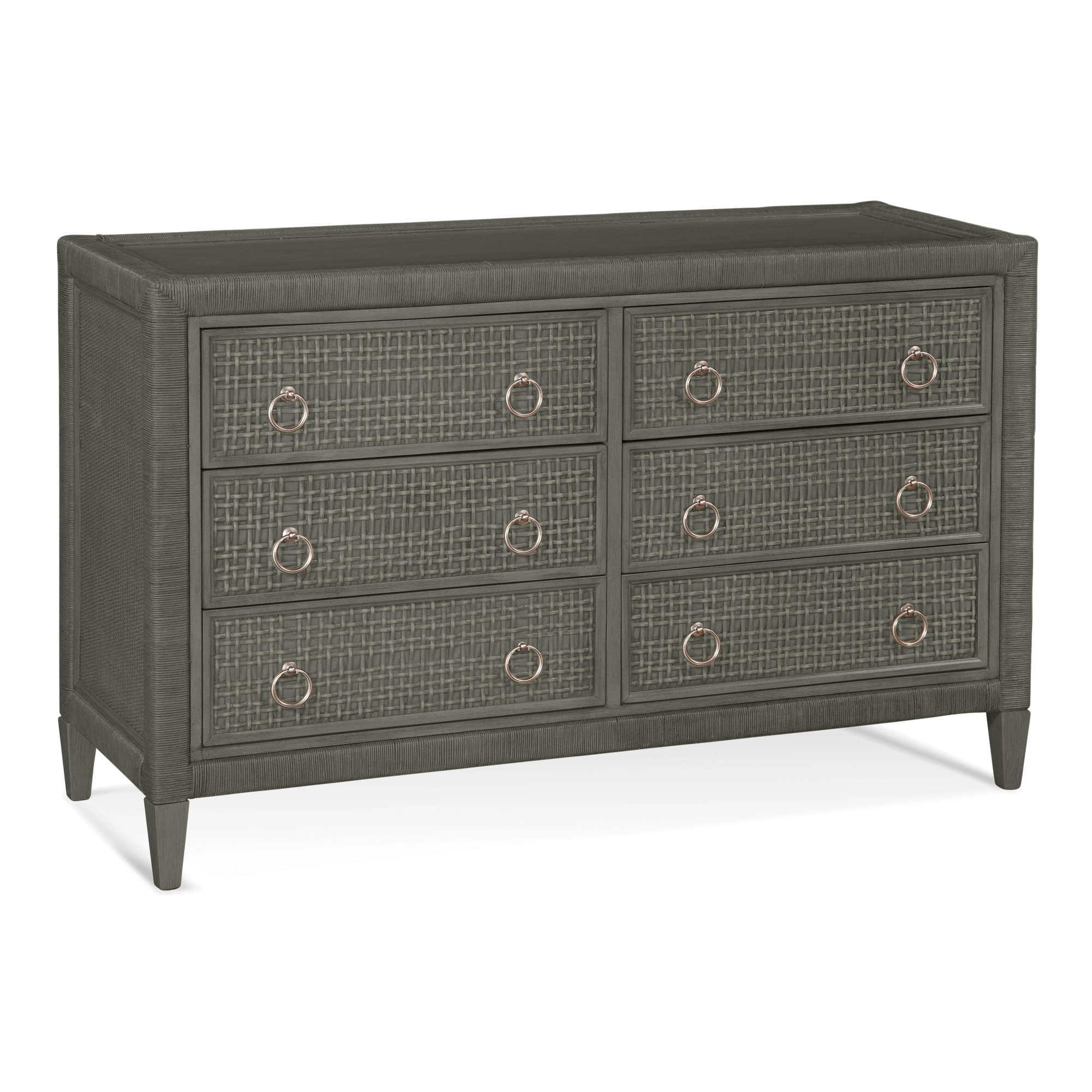 Monterey 6 Drawer 54'' W Dresser, Mushroom, No, Satin Nickel