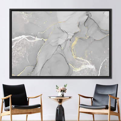 Modern Marble Canvas Art, Gray Marble Wall Art, Marble Canvas, Gray And Alcohol Ink Art, Luxury Marble Wall Art, A-231
