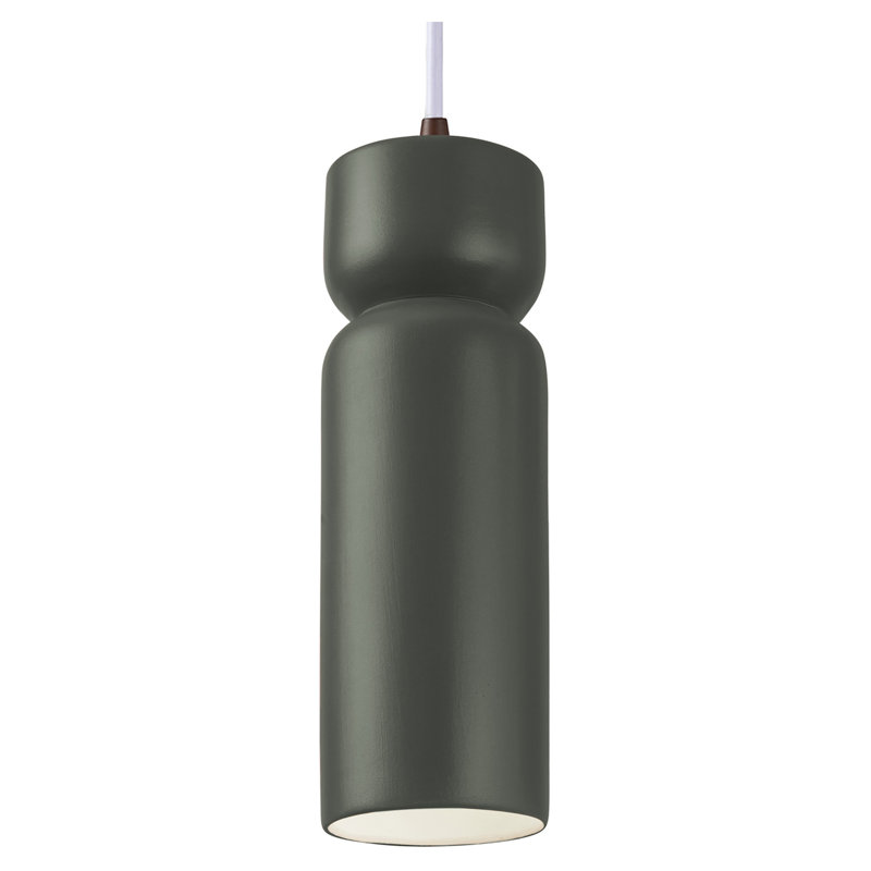 Luminaire suspendu sablier 1 lumière Ashford, Bronze foncé, Étain vert
