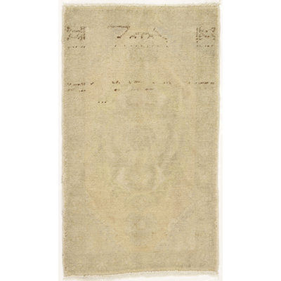 One-of-a-Kind 1'8" X 2'10" 1950s Wool Area Rug in Tan