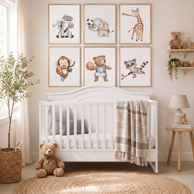 Andiona 53.74"W Traditional 5-in-1 Convertible Baby Crib