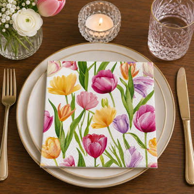 Ensemble de 20 serviettes de table Tulip Dream
