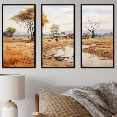 Beige African Safari Landscape I - Africa Wall Art