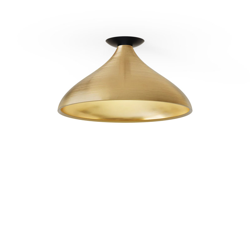 Swell Single Wide Flush Lamp (Brass Exterior, Brass Interior), Brass, Brass