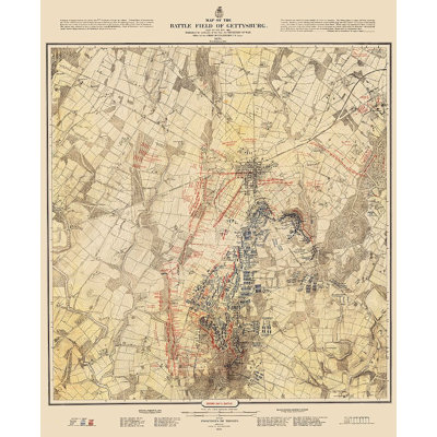 " Gettysburg Battlefield Second Days Battle " Graphic Art Print