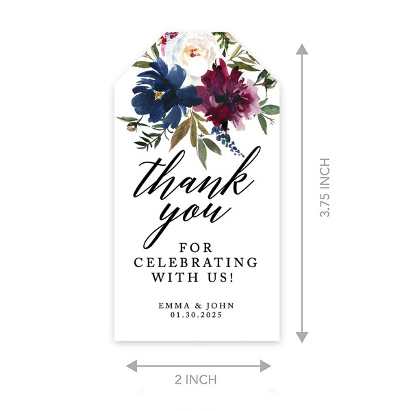 Thank you for Celebrating With us Wedding Favor Tags