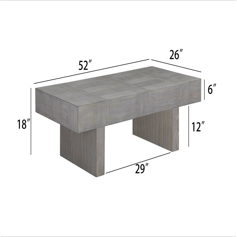 3Pc Table basse de style contemporain 2X Tables de bout Finition gris brun Mobilier de salon en bois