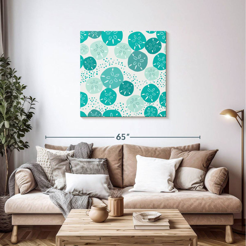 Dollars de sable turquoise, H 36 po x l 36 po