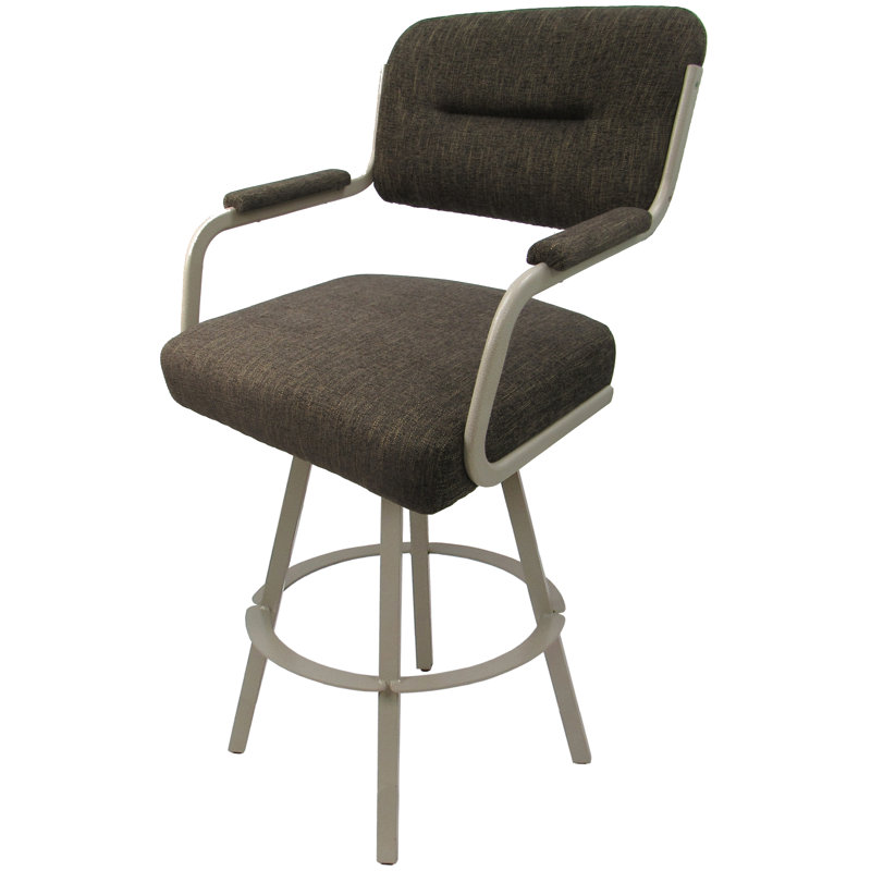Cessna Swivel Upholstered Stool with Metal Frame, Beige, Sanora, Extra Tall (34" Seat Height)