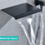 Robinet de baignoire de salle de bain noir mat moderne avec robinet de baignoire mural, douchette à main, bec cascade et robinet de résistance à la rouille, bec, soupape d'équilibre