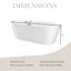 66,9 po X 28,7 po Baignoire de trempage autoportante en acrylique blanc brillant